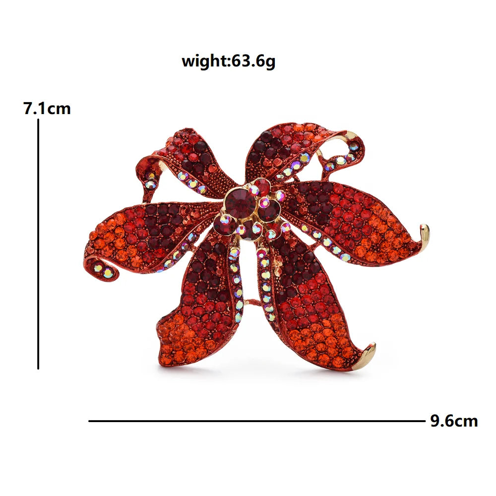 Wuli&baby Huge Luxury Sparkling Flower Brooches 3-color Big Charming Flowers Brooch For Women's Clothes Coat Winter Pins