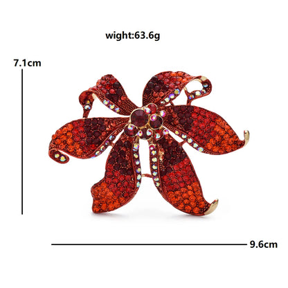 Wuli&baby Huge Luxury Sparkling Flower Brooches 3-color Big Charming Flowers Brooch For Women's Clothes Coat Winter Pins