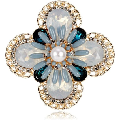 Baroque Luxury Beautiful Cross Floral Design Brooch for Men and Women, Jewelry Accessories, Wedding Holiday Party Gift