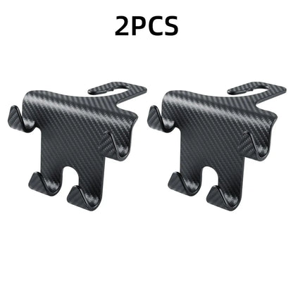 Car Seat Headrest Hook Carbon Fiber Mobile Phone Holder Car Vehicle Universal Holder Handbag Purse Coat Car Interior Accessories