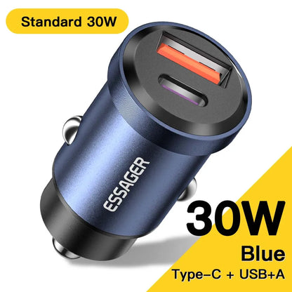 Essager USB C Car Charger 45W 5A Quick Charge 4.0 QC PD 3.0 SCP USB Type C Fast Charging For iPhone14 13 Huawei Samsung Xiaomi