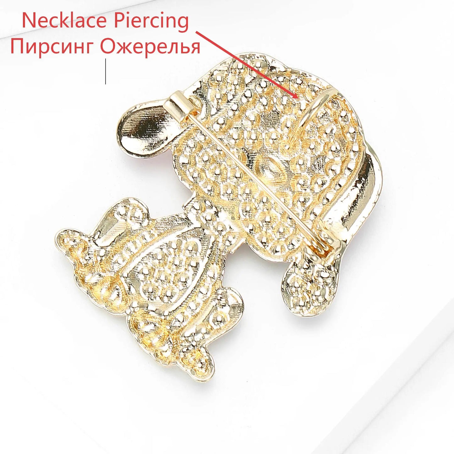 Beaut&Berry Classic Rhinestone Dog Brooches for Women Unisex Animal Pins Casual Party Jewelry Accessories Gifts Decoration