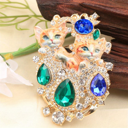 Baroque Vintage Cat Animal Design Men's Women's Brooch Pin，Jewelry Accessories, Wedding Holiday Party Couple Surprise Gift