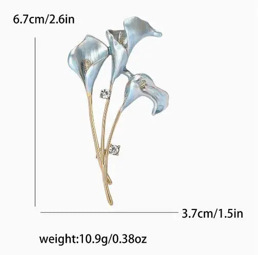 Resin Tulip Brooch for Women Unisex Rhinestone Flower Pin Pearl Plant Lapel Pin Banquet Party Backpack Gifts Jewelry Accessories