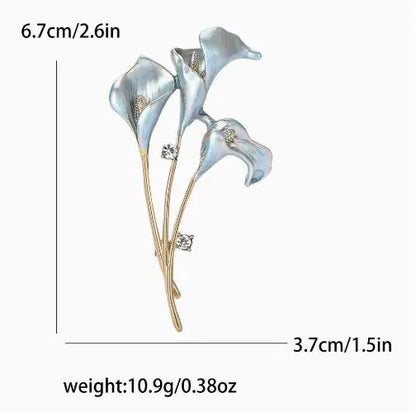 Resin Tulip Brooch for Women Unisex Rhinestone Flower Pin Pearl Plant Lapel Pin Banquet Party Backpack Gifts Jewelry Accessories