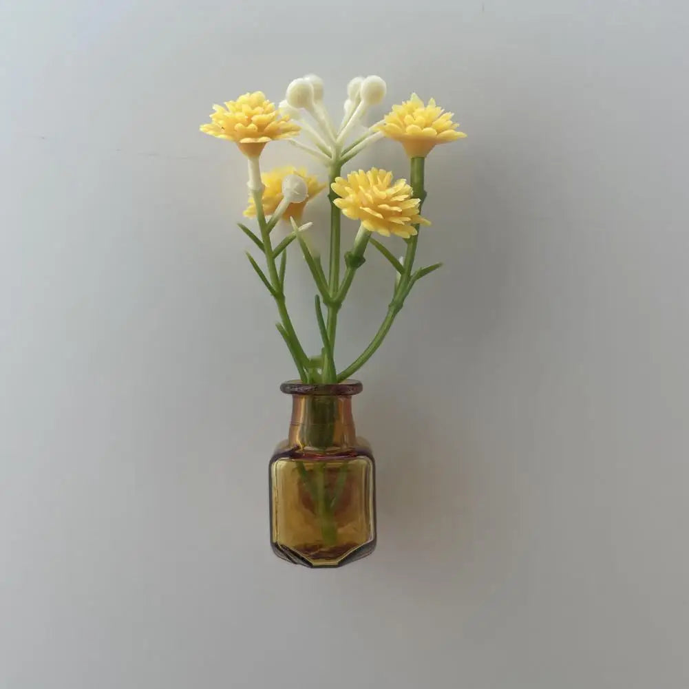 Mini Vase Magnets for Fridge Cute Tiny Magnetic Glass Vases Refrigerator Small Plant Pot for Locker Office Kitchen Decoration