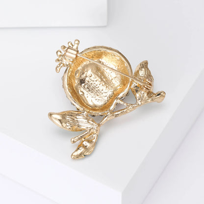 Beaut&Berry Enamel Pomegranate Brooches for Women Unisex 3-color Rhinestone fruits Party Casual Brooch Pin Gifts