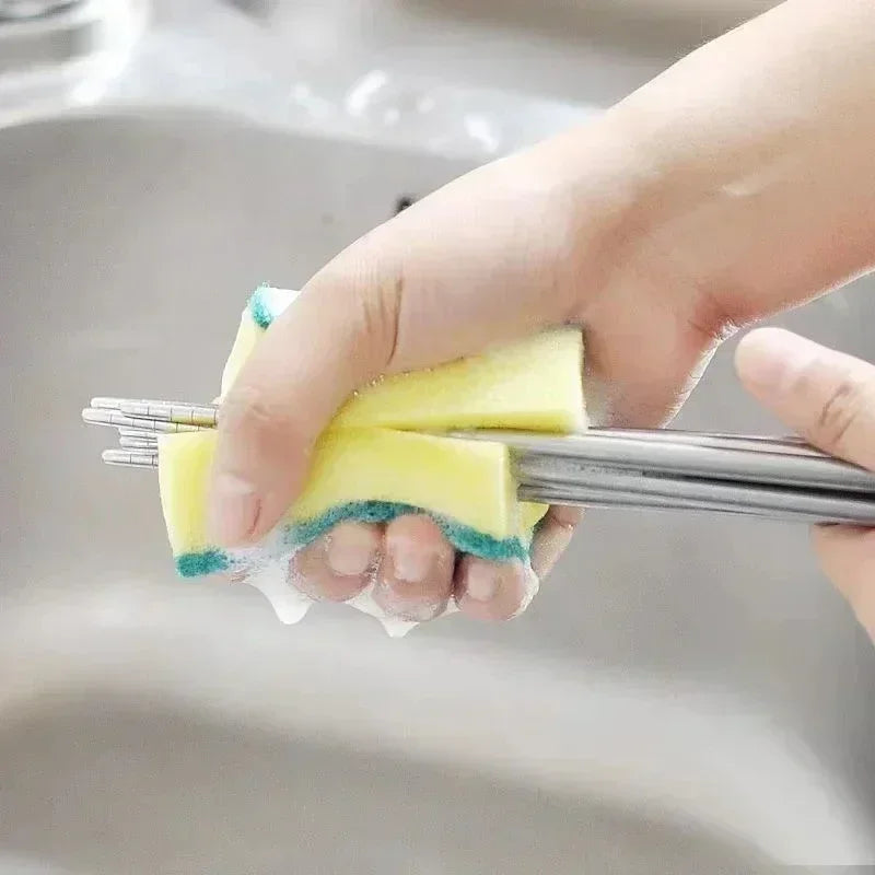 5PCS Kitchen Sponges Dual-Sided Scrub Pads Super Absorbent Dish Towel Scratch Resistant Scrubbing Sponge Highly Absorbent