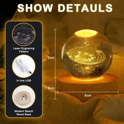 System Galaxy Table Lamp Glowing Moon Sphere For Bedroom Decoration Gift