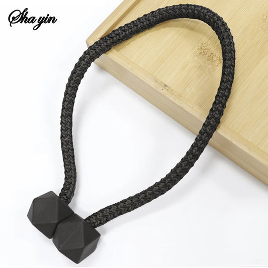 4pcs Curtain Tiebacks with Strong Magnet Thick Rope Design for Bedroom Living Room Kitchen Durable Plastic Home Decor Accessory