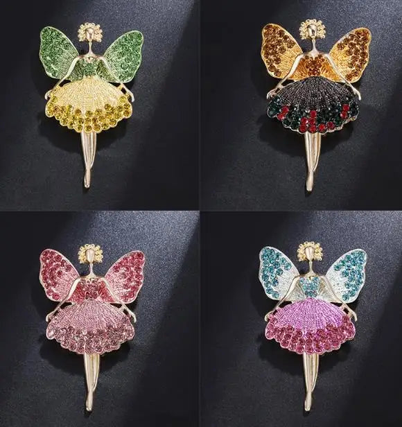Fashionable and cute angel brooch with full diamond alloy clip