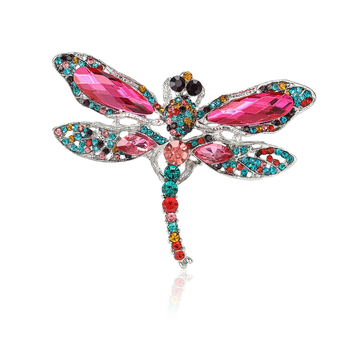 Beaut&Berry Crystal Dragonfly Brooches for Women Unisex insect Pins Multi-coloured Optional Casual Party Accessories Gifts