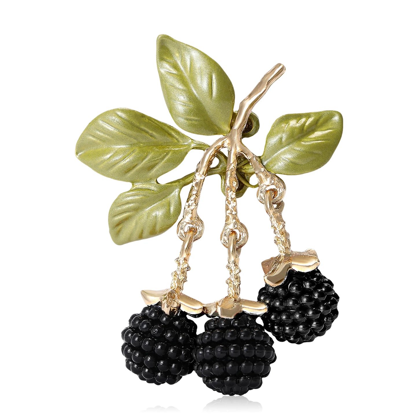 Beaut&Berry Enamel Blackberry Brooches for Women Unisex Fruit Plant Pins Casual Party Accessories New Gifts Friends Decoration
