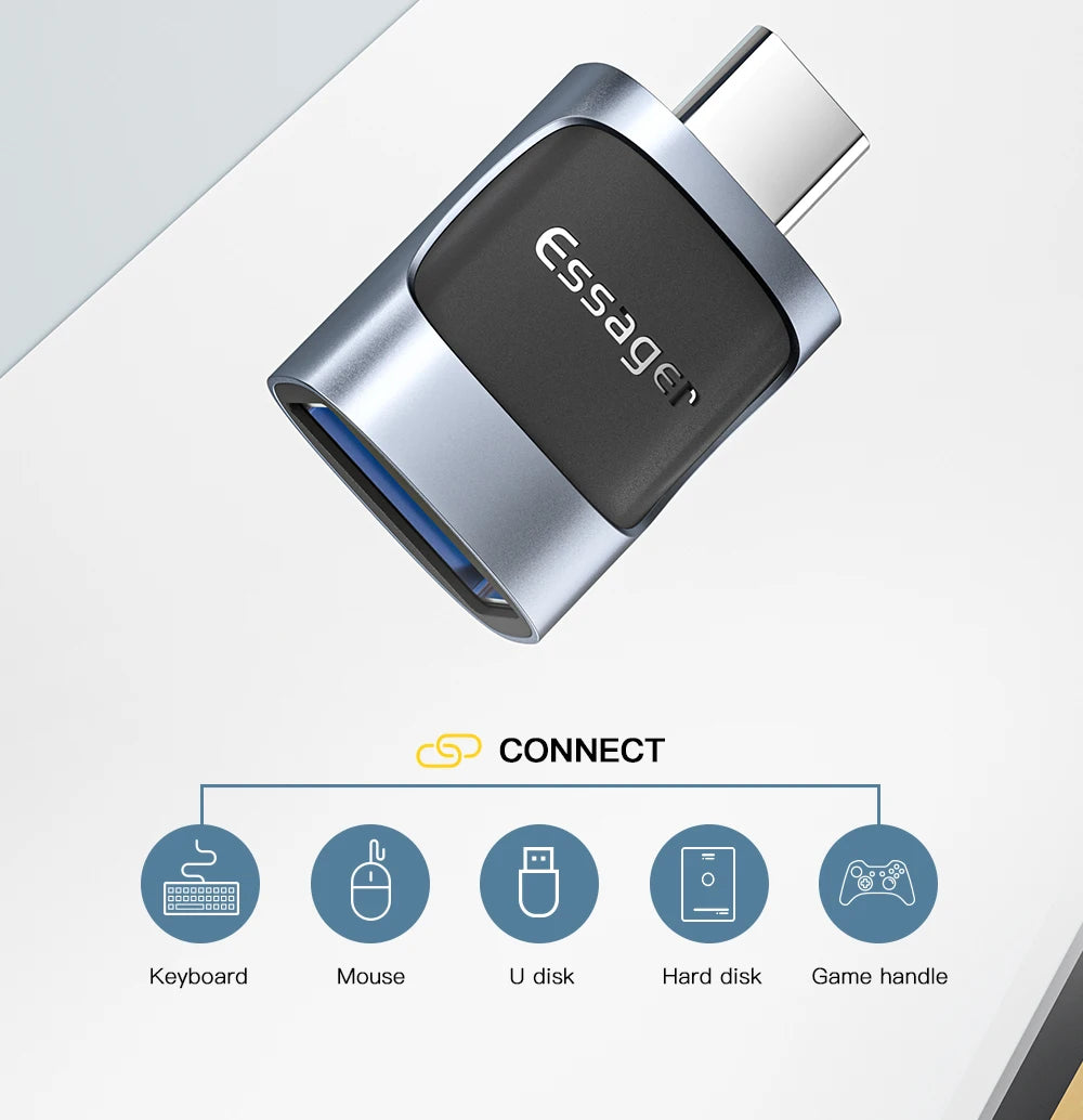 Essager OTG Type C To USB Micro USB To Type C Adapter OTG USB To Type C Adapter For Macbook Xiaomi HUAWEI Samsung OTG Connector