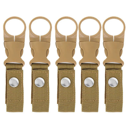 Webbing Water Bottle Holder Climbing Carabiner Belt Backpack Hanger Hooks Clip Multifunction Water Bottle Nylon Buckle Hook Clip