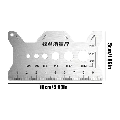 Thread Checker Screw Measurement Ruler Stainless Steel Caliper Metric Gauge Tool For Measuring Screw Pitch Bit Bolt Nut Screw