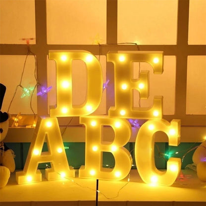 Alphabet LED Night Lights Luminous Number Letter Lamp 16cm Letter Light for Home Wedding Birthday Christmas Party Decoration