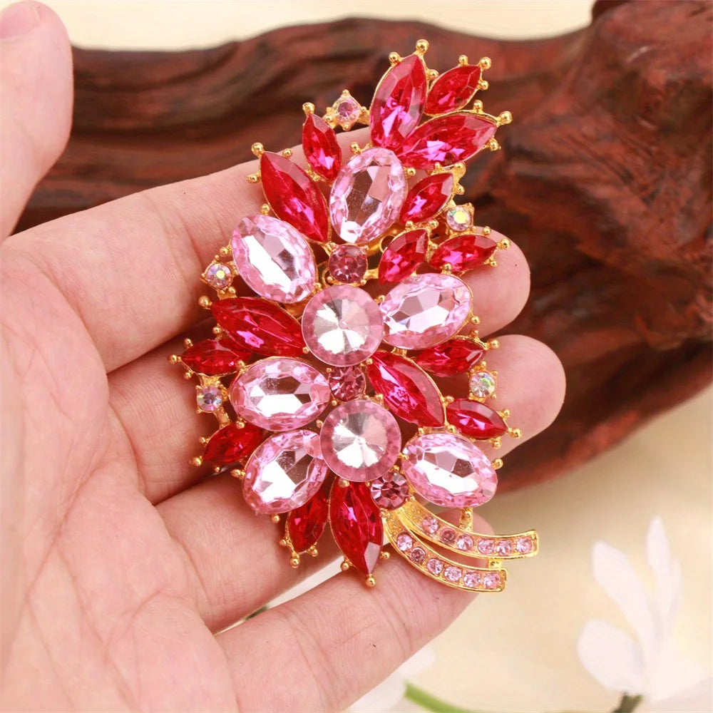 Baroque Luxury Flower Brooch Pin Elegant Jewelry Accessories for Men Women Wedding Party Gift
