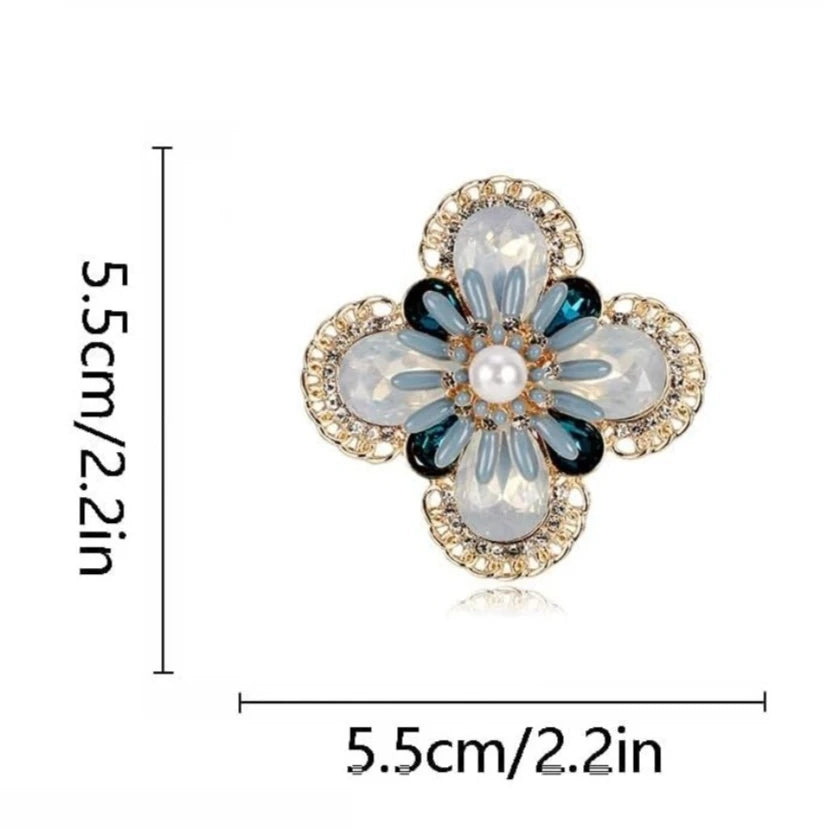 Baroque Luxury Beautiful Cross Floral Design Brooch for Men and Women, Jewelry Accessories, Wedding Holiday Party Gift
