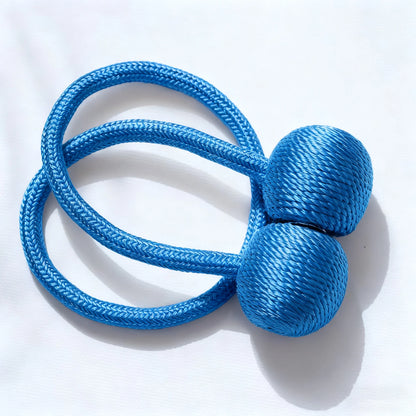 2pcs Magnetic Curtain Tiebacks, Ball Shape Rope Buckle, No Drilling Creative Curtain Straps, Multiple Colors Available