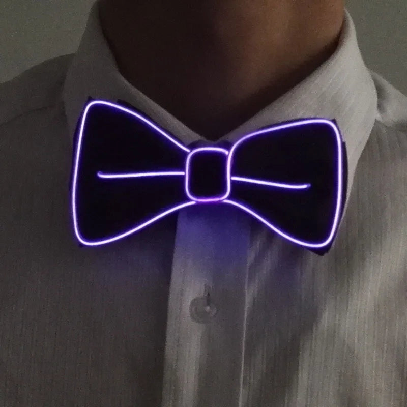 glowing Men's LED suspenders and luminous Bow Tie Adjustable Elastic Flashing Led Clothing for nightclub Party supplies