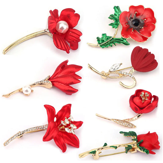 Stylish Charm Rose Brooch Shiny Rhinestone Flower Metal Women Brooch Lapel Pin Wedding Party Jewelry Accessories Gifts