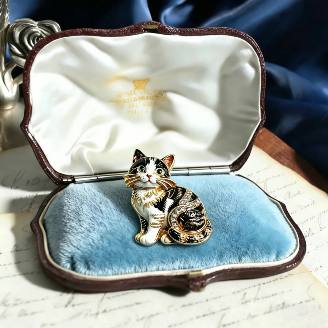 Baroque Luxury Cartoon Cat Animal Design Brooches for Men and Women, Jewelry, Fashion Accessories, Wedding, Holiday, Party Gifts