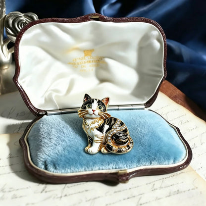 Baroque Luxury Cartoon Cat Animal Design Brooches for Men and Women, Jewelry, Fashion Accessories, Wedding, Holiday, Party Gifts