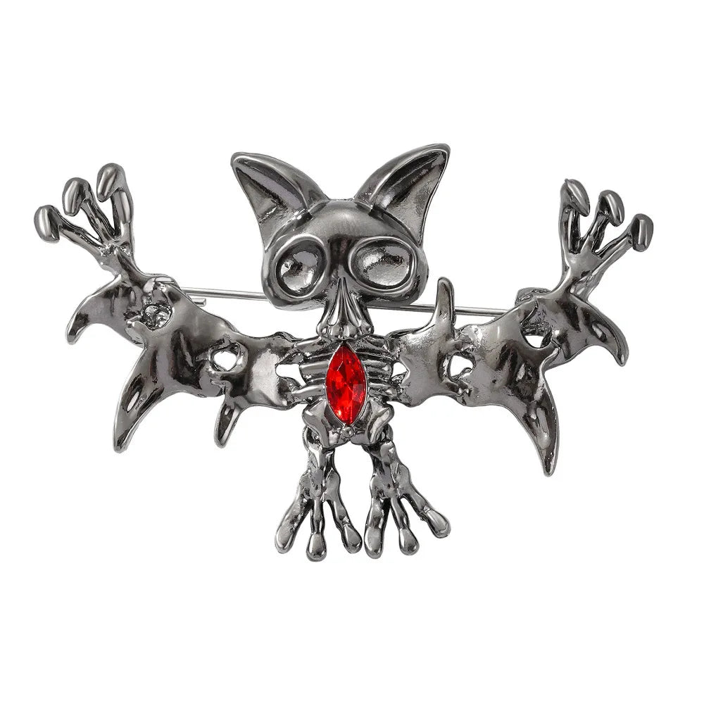 Halloween Sugar Skull Enamel Brooch Gothic Skeleton Pin Pumpkin Ghost Cat Badge for Coat Bag Day of The Dead Jewelry Party Gift