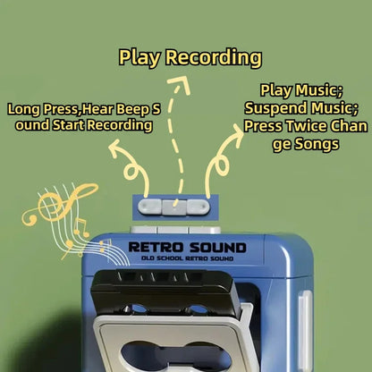 1Pcs Retro Recorder Keychain 15S Recorder Cassette Tape Keyring Student Bag Pendant Couple Friends Gift