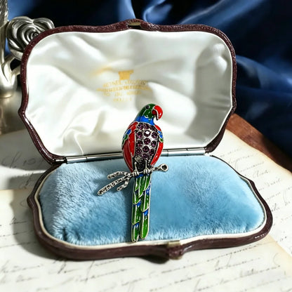 Baroque Luxury Parrot Design Brooch for Men and Women, Jewelry, Fashion Accessories, Couple's Party Gift