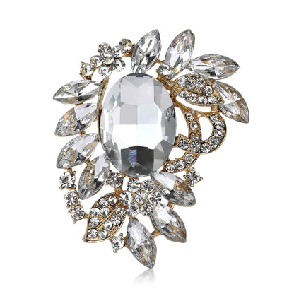 Beaut&Berry Luxury Crystal Glass Brooches for Women Rhinestone Pins Friends Party Gifts Banquet Jewellery Accessories