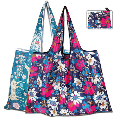 Shopping Bags Fashion Portable Various Prints and Large Capacity Convenient Nylon Easy to Fold Package Travel Essential