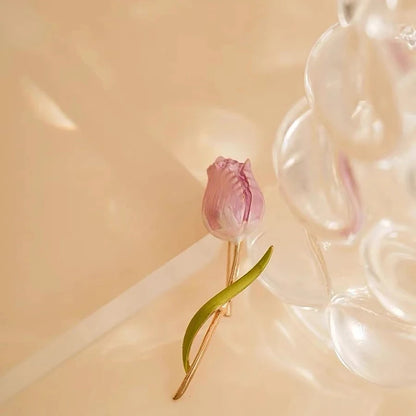 Wedding Tulip Corsage Pink Flower Brooches Flower Lapel Pins Wedding Jewelry For Women And Men Party Suit Pin