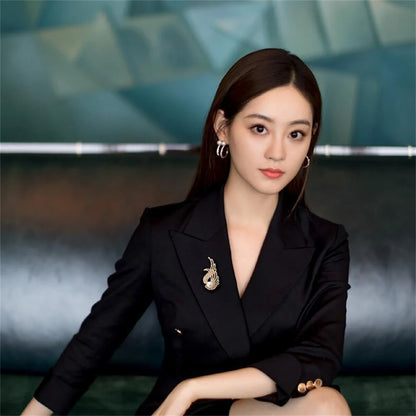 Luxury Crystal Feather Pearl Brooches Metal Suit Pins Fashion Clothing Accessory Jewelry For Women Men Wedding Bridal Party