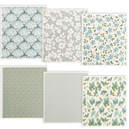 6/12Pcs Swedish Dishcloths Reusable Kitchen Dish Towels Absorbent Dish Rags Biodegradable Soft Cellulose Sponge Washing Cloths