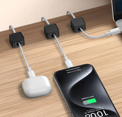 Rocoren Magnetic Cable Organizer Smooth Adjustable Cord Holder Magnet Desktop Cable Management Wire Protector Cable Clips Set