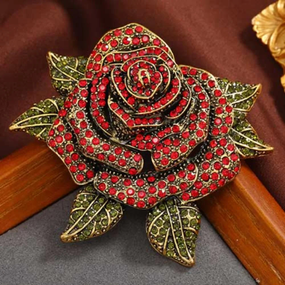 Baroque Luxury Beautiful Roses Sunflower Design Men's Women's Brooch Pins，Jewelry Accessories, Wedding Holiday Party Favors
