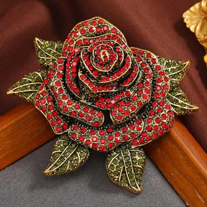 Baroque Luxury Beautiful Roses Sunflower Design Men's Women's Brooch Pins，Jewelry Accessories, Wedding Holiday Party Favors