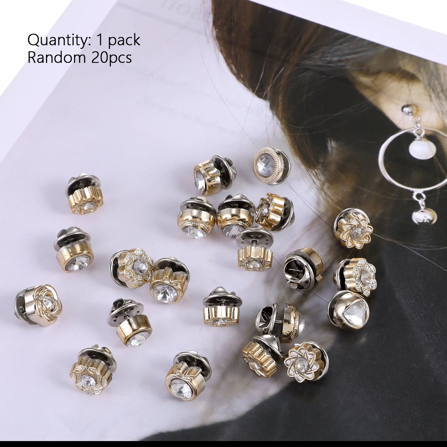 20pcs/Lot Button Brooch Prevent Accidental Exposure Buttons Brooch Badge Cufflinks Button Detachable Buttons Sewing Accessories