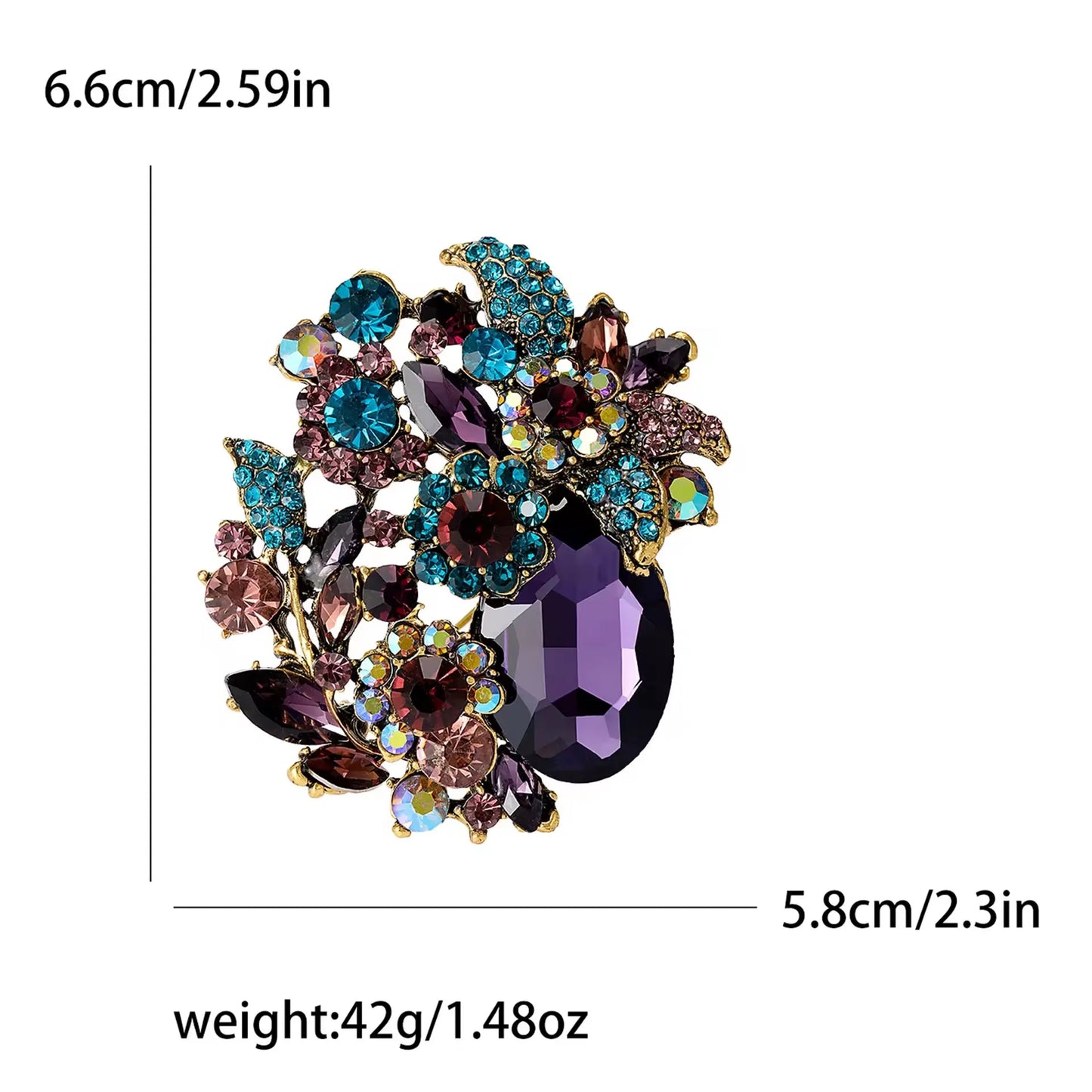 Women Style Stylish Flower Rhinestone Alloy Brooch Jacket Coat Jewelry