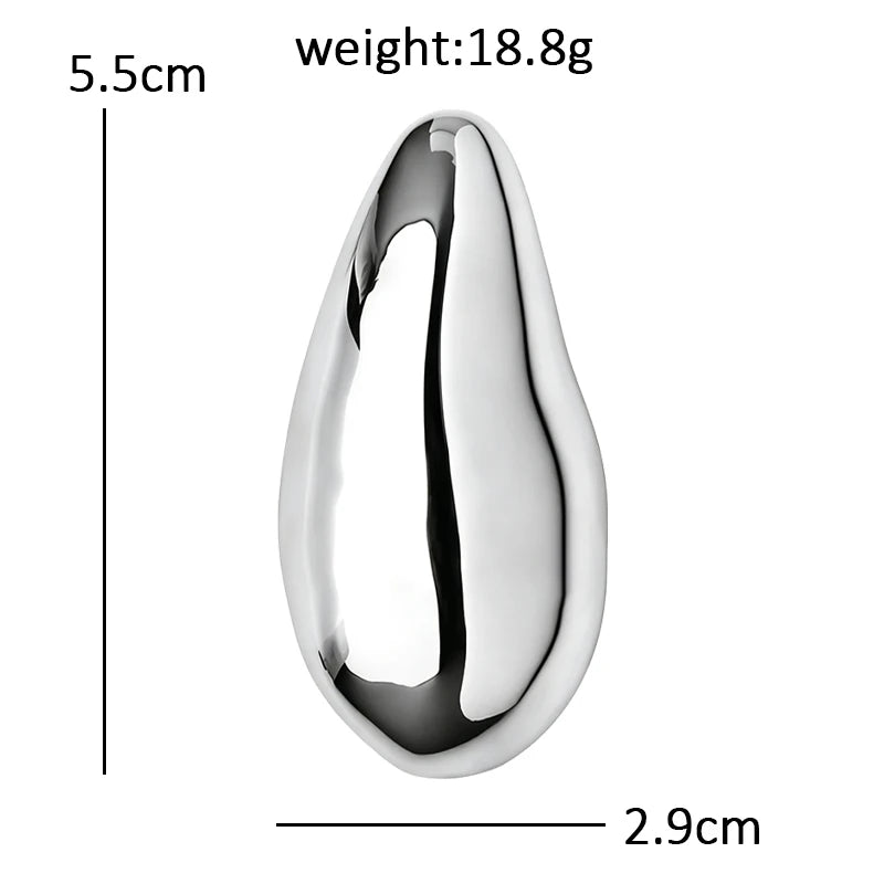 Wuli&baby Alloy Water-drop Brooches For Women Men 2-color Minimalist Style Geometric Office Causal Brooch Pins Gifts