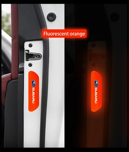 4PCS Car Stickers Door Opening Reflective Warning Sticker For Subaru STI Forester Impreza Legacy Outback XV BRZ WRX Tribeca