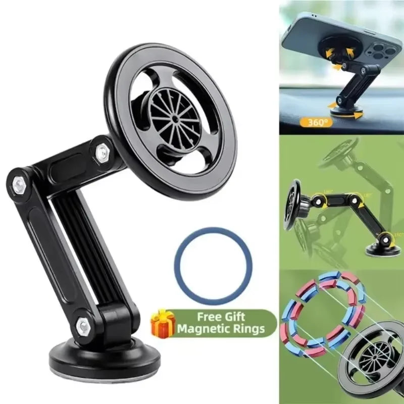 Multifunctional Magnetic Car Mount 360° Rotating Foldable Magnetic Mount for Car Navigation