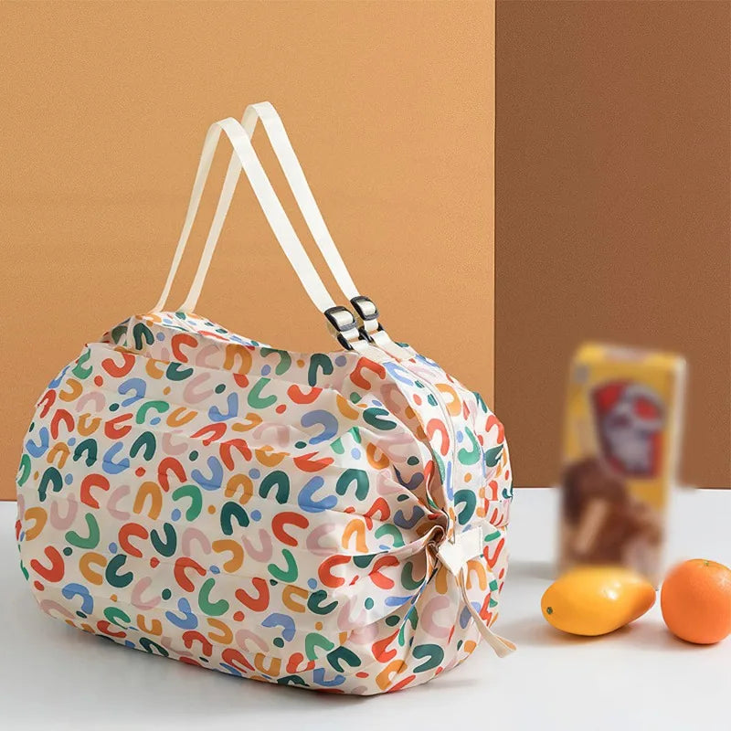 Large Foldable Shopping Bag Reusable Eco Bag Grocery Package Beach Toy Storage Bags Shoulder Cat Lemon Printing Pouch Tote Pouch