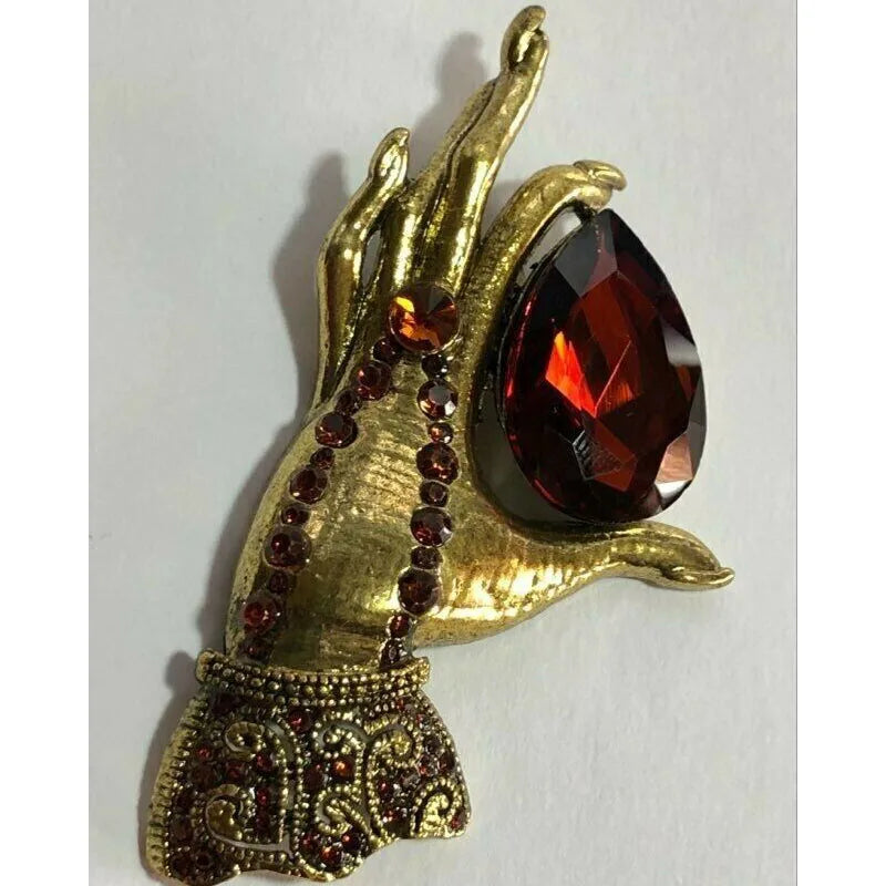 Vintage Style Crystal Brooch Halloween pins Shawl Pin