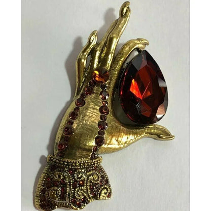 Vintage Style Crystal Brooch Halloween pins Shawl Pin