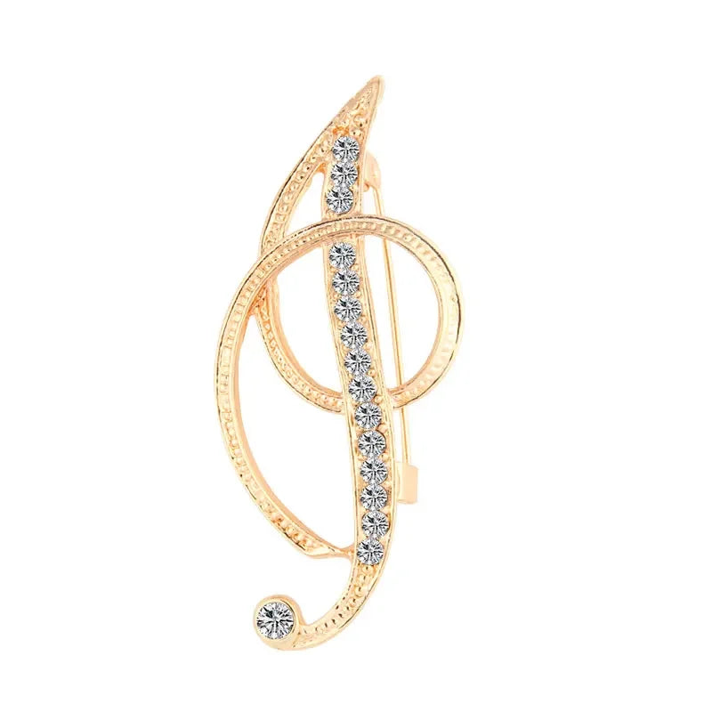A-Z Letter Brooch Women Rhinestones Gold Crystal Metal Alphabet Pins Jewelry DIY Accessories