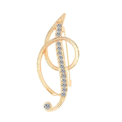 A-Z Letter Brooch Women Rhinestones Gold Crystal Metal Alphabet Pins Jewelry DIY Accessories