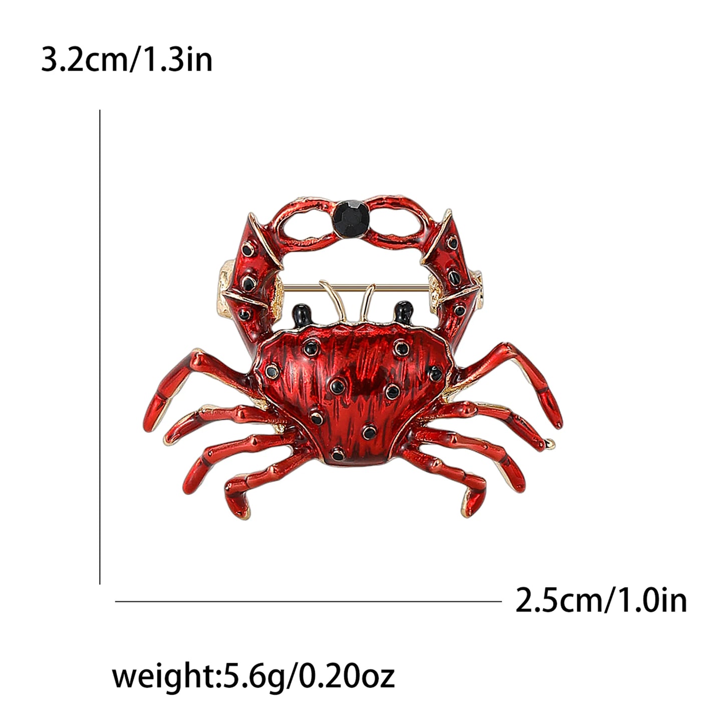 Enamel Rhinestone Crab Brooches For Women Unisex Animal Pins Multi-color Available Casual Party Accessories Gifts